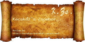 Kecskés Zsombor névjegykártya